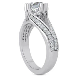 14K White Gold Unique Diamond Engagement Ring 0.80ct -H'Hen Sale Store 14k gold unique diamond engagement ring 080ct p 24048 back white 20220426