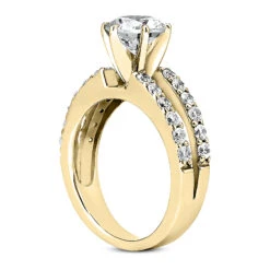 14K White Gold Unique Diamond Engagement Ring 0.90ct 10.2mm -H'Hen Sale Store 14k gold unique diamond engagement ring 090ct p 24064 back yellow 20220426