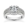 14K White Gold Unique Diamond Engagement Ring 0.92ct 4.8mm