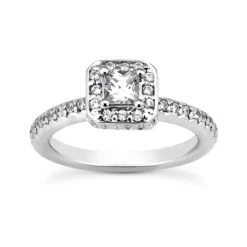14K White Gold Diamond Engagement Ring 1.01ct 2.8mm