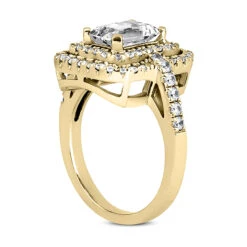 14K White Gold Unique Diamond Engagement Ring 1.16ct 2mm -H'Hen Sale Store 14k gold unique diamond engagement ring 116ct p 23958 back yellow 20220426