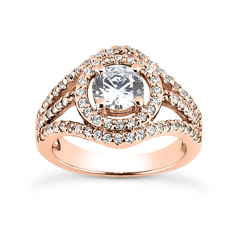 14K White Gold Unique Diamond Engagement Ring 1.20ct 4.7mm 5 14K White Gold Unique Diamond Engagement Ring 1.20ct 4.7mm - Image 3