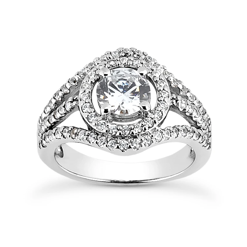 14K White Gold Unique Diamond Engagement Ring 1.20ct 4.7mm 3 14K White Gold Unique Diamond Engagement Ring 1.20ct 4.7mm