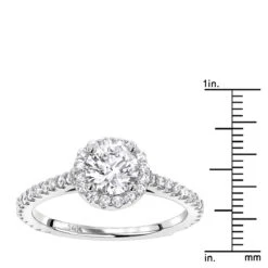 14K White Gold Unique Diamond Engagement Ring 1.27ct 1.5mm -H'Hen Sale Store 14k gold unique diamond engagement ring 127ct p 23831 rulerwh