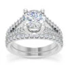 14K White Gold Unique Diamond Engagement Ring Set 0.92ct -H'Hen Sale Store 14k gold unique diamond engagement ring set 092ct p 23540 white 20220426