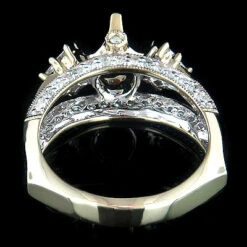 14K White Gold Unique Diamond Engagement Ring Setting 0.90ct -H'Hen Sale Store 14k gold unique diamond engagement ring setting 090ct p 5673back