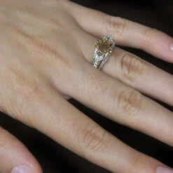 14K White Gold Unique Diamond Engagement Ring Setting 0.90ct -H'Hen Sale Store 14k gold unique diamond engagement ring setting 090ct p 5673bod