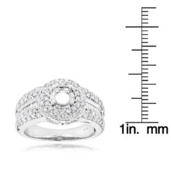14K White Gold Unique Diamond Engagement Ring Setting 1.25ct -H'Hen Sale Store 14k gold unique diamond engagement ring setting 125ct p 229 rulerwh