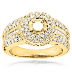 14K White Gold Unique Diamond Engagement Ring Setting 1.25ct -H'Hen Sale Store 14k gold unique diamond engagement ring setting 125ct p 229 ye