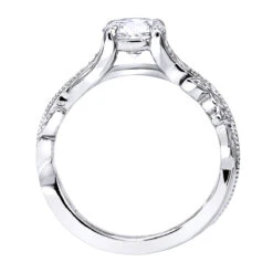 14K White Gold Unique Floral Design Diamond Engagement Ring 1.1ct By Luxurman -H'Hen Sale Store 14k gold unique floral diamond engagement ring 109ct by luxurman backwh