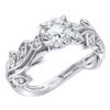 14K White Gold Unique Floral Design Diamond Engagement Ring 1.1ct By Luxurman -H'Hen Sale Store 14k gold unique floral diamond engagement ring 109ct by luxurman mainwh