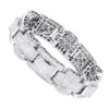 14K White Gold Unique Princess Cut Diamond Bracelet For Men 30ct Luxurman