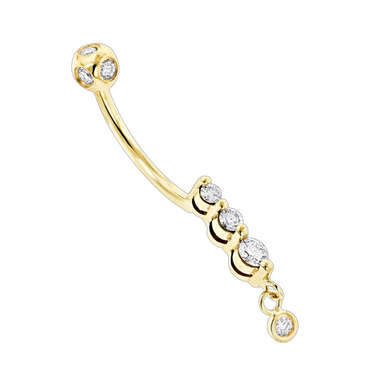 14K Yellow Gold Upscale Quality 0.41ct Diamond Belly Ring 3 14K Yellow Gold Upscale Quality 0.41ct Diamond Belly Ring