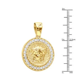 14K Yellow Gold Vintage Versace Style Diamond Pendant Medusa Medallion 2ct -H'Hen Sale Store 14k gold vintage versace style diamond pendant medusa medallion 238ct rulerye