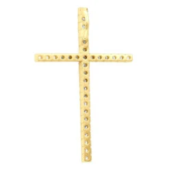 14K Yellow Gold White And Yellow Diamond Cross Pendant 0.72ct -H'Hen Sale Store 14k gold white and yellow diamond cross pendant 072ct p 6606 backye