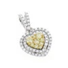 14K White Gold White And Yellow Diamonds Heart Pendant For Women 0.88ct -H'Hen Sale Store 14k gold white and yellow diamonds heart pendant for women 088ct mainwh