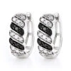 14K White Gold White Black Diamond Hoop Huggie Earrings .65ct -H'Hen Sale Store 14k gold white black diamond hoop huggie earrings 65ct p 6492 wh