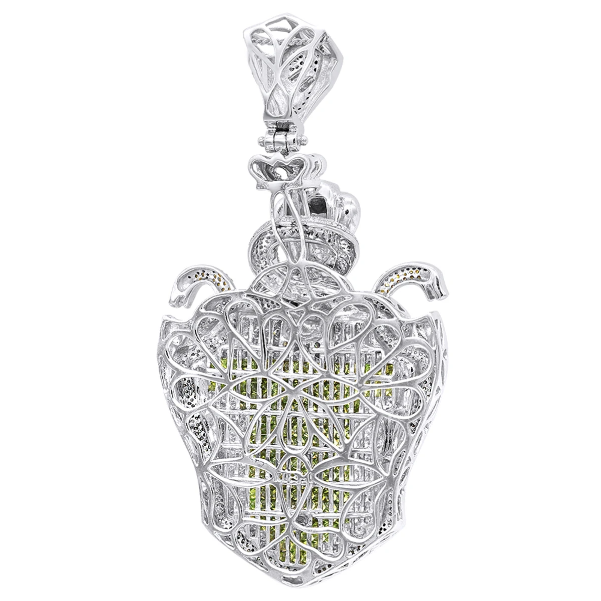 14K Gold White Blue Green Yellow Diamond Sword & Snakes Men's Pendant 18ct 6 14K Gold White Blue Green Yellow Diamond Sword & Snakes Men's Pendant 18ct - Image 4