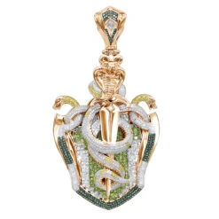 14K Gold White Blue Green Yellow Diamond Sword & Snakes Men's Pendant 18ct 10 14K Gold White Blue Green Yellow Diamond Sword & Snakes Men's Pendant 18ct -H'Hen Sale Store 14k gold white blue green yellow diamond sword snakes mens pendant 18ct ro