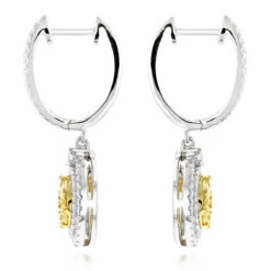 14K White Gold White Yellow Diamond Circle Earrings Hoop Dangles By Luxurman 2ct 11 14K White Gold White Yellow Diamond Circle Earrings Hoop Dangles By Luxurman 2ct -H'Hen Sale Store 14k gold white yellow diamond circle earrings hoop dangles by luxurman 2ct backwh