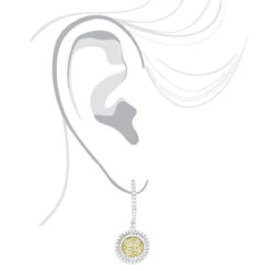 14K White Gold White Yellow Diamond Circle Earrings Hoop Dangles By Luxurman 2ct 12 14K White Gold White Yellow Diamond Circle Earrings Hoop Dangles By Luxurman 2ct -H'Hen Sale Store 14k gold white yellow diamond circle earrings hoop dangles by luxurman 2ct bodwh