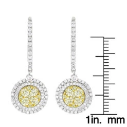 14K White Gold White Yellow Diamond Circle Earrings Hoop Dangles By Luxurman 2ct 13 14K White Gold White Yellow Diamond Circle Earrings Hoop Dangles By Luxurman 2ct -H'Hen Sale Store 14k gold white yellow diamond circle earrings hoop dangles by luxurman 2ct rulerwh