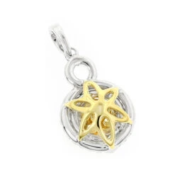 14K White Gold White Yellow Diamond Round Pendant For Women 1.15ct -H'Hen Sale Store 14k gold white yellow diamond round pendant for women 115ct backwh