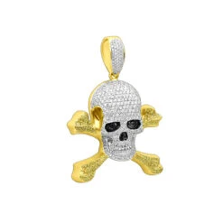 14K White Gold White Yellow Diamond Skull Pendant 10.62ct 9 14K White Gold White Yellow Diamond Skull Pendant 10.62ct -H'Hen Sale Store 14k gold white yellow diamond skull pendant 1062ct p 219 ye 20211114
