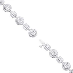 14K White Gold Women's Diamond Bracelet 6 Carat Pave Diamonds By Luxurman -H'Hen Sale Store 14k gold womens diamond bracelet 6 carat pave diamonds by luxurman backwh