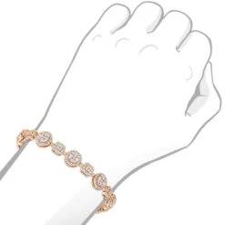 14K White Gold Women's Diamond Bracelet 6 Carat Pave Diamonds By Luxurman -H'Hen Sale Store 14k gold womens diamond bracelet 6 carat pave diamonds by luxurman bodro