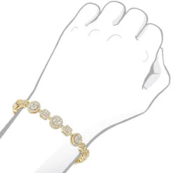 14K White Gold Women's Diamond Bracelet 6 Carat Pave Diamonds By Luxurman -H'Hen Sale Store 14k gold womens diamond bracelet 6 carat pave diamonds by luxurman bodye