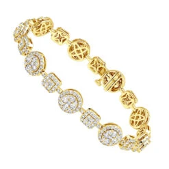 14K White Gold Women's Diamond Bracelet 6 Carat Pave Diamonds By Luxurman -H'Hen Sale Store 14k gold womens diamond bracelet 6 carat pave diamonds by luxurman ye