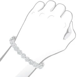 14K White Gold Women's Diamond Cluster Tennis Bracelet 8.25ct -H'Hen Sale Store 14k gold womens diamond cluster tennis bracelet 825ct p 5962 bodwh