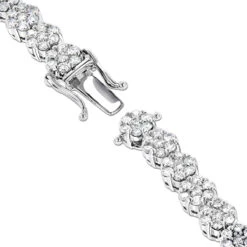 14K White Gold Women's Diamond Cluster Tennis Bracelet 8.25ct -H'Hen Sale Store 14k gold womens diamond cluster tennis bracelet 825ct p 5962 claspwh