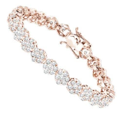 14K White Gold Women's Diamond Cluster Tennis Bracelet 8.25ct -H'Hen Sale Store 14k gold womens diamond cluster tennis bracelet 825ct p 5962 ro
