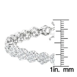 14K White Gold Women's Diamond Cluster Tennis Bracelet 8.25ct -H'Hen Sale Store 14k gold womens diamond cluster tennis bracelet 825ct p 5962 rulerwh