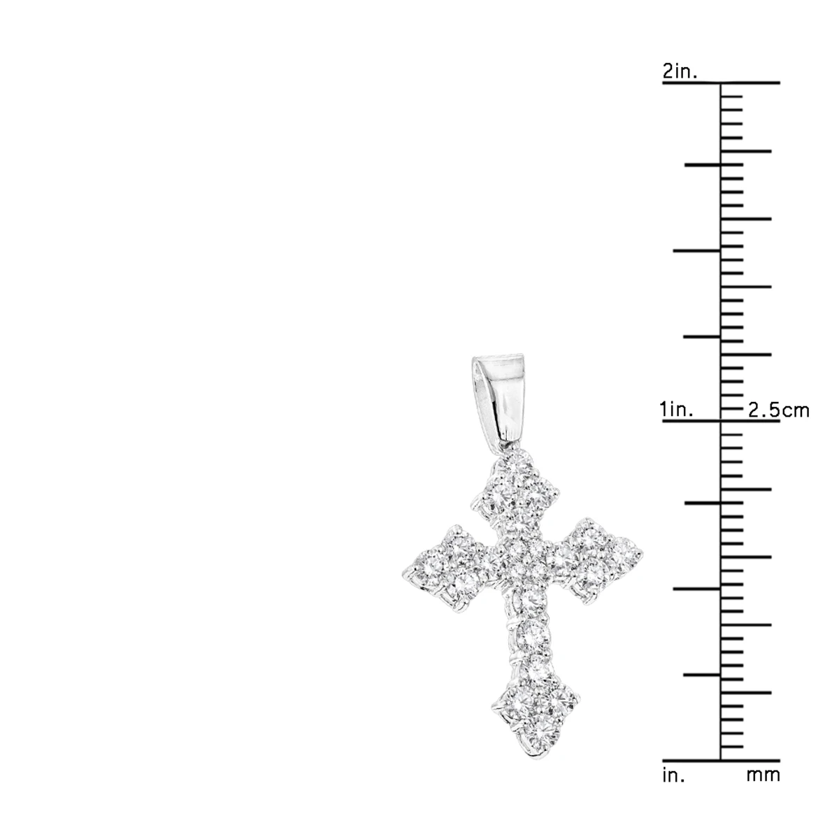 14K White Gold Women's Diamond Cross Pendant 2.12ct 7 14K White Gold Women's Diamond Cross Pendant 2.12ct - Image 5