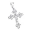 14K White Gold Women's Diamond Cross Pendant 2.12ct
