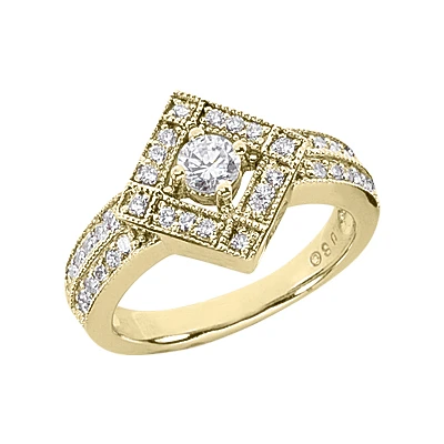 14K White Gold Women's Diamond Ring 0.60ct 12.9mm 4 14K White Gold Women's Diamond Ring 0.60ct 12.9mm - Image 2