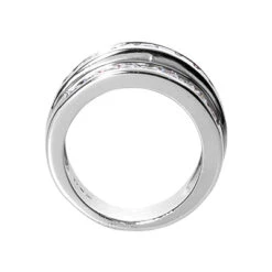 Wide 14K White Gold Women's 3 Row Diamond Ring 2.62ct -H'Hen Sale Store 14k gold womens diamond ring 262ct p 29257 back white