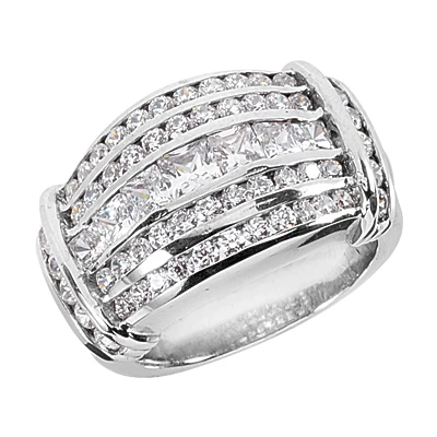 14K White Gold Women's Diamond Ring 2.84ct 3 14K White Gold Women's Diamond Ring 2.84ct