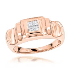 14K Yellow Gold Women's Diamond Ring Princess Diamonds 0.25ct -H'Hen Sale Store 14k gold womens diamond ring princess diamonds 03ct p 233 ro