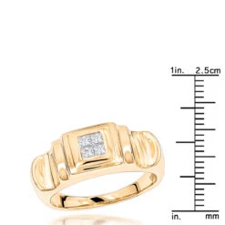 14K Yellow Gold Women's Diamond Ring Princess Diamonds 0.25ct -H'Hen Sale Store 14k gold womens diamond ring princess diamonds 03ct p 233 rulerye