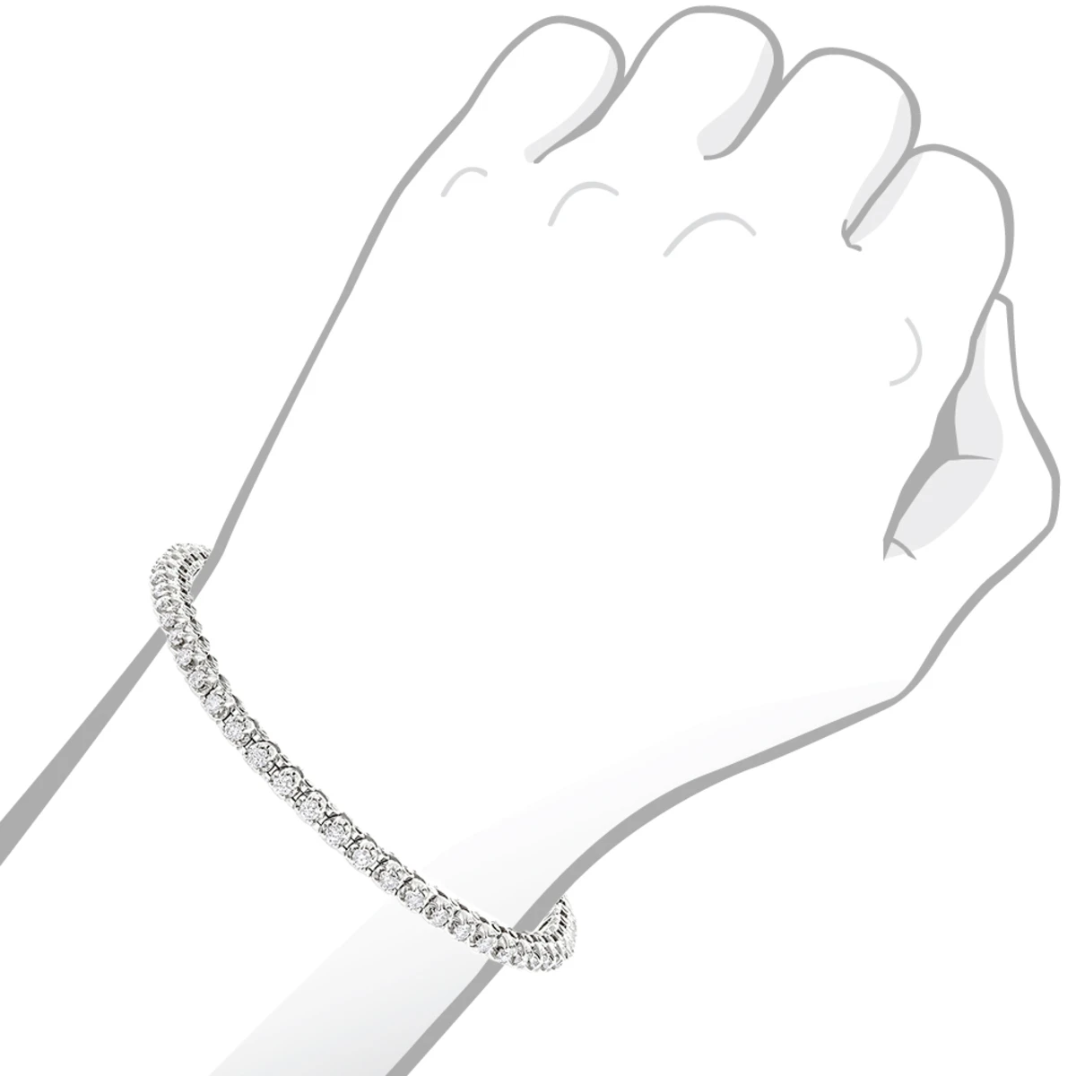 14K White Gold Women's Round Diamond Tennis Bracelet 1.80ct 7 14K White Gold Women's Round Diamond Tennis Bracelet 1.80ct - Image 5