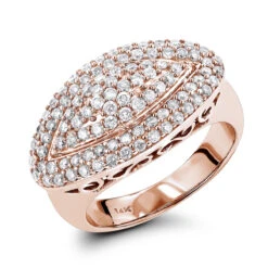 14K White Gold Women's Round Pave Diamond Ring 1ct -H'Hen Sale Store 14k gold womens round pave diamond ring 130ct p 232 ro