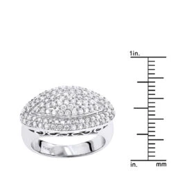 14K White Gold Women's Round Pave Diamond Ring 1ct -H'Hen Sale Store 14k gold womens round pave diamond ring 130ct p 232 rulerwh