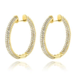 14K Rose Gold Large Inside Out Diamond Hoop Earrings 6ct -H'Hen Sale Store 14k inside out diamond hoop earrings 600ct p 35702 ye