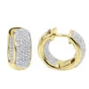 14K Yellow Gold Inside Out Diamond Hoop Huggie Earrings For Women & Men 1ct