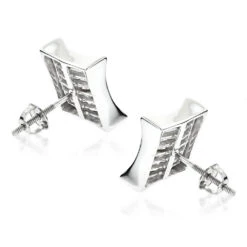 14K White Gold Invisible Set Princess Cut Diamond Stud Earrings For Men And Women 1.25ct Kite Shape -H'Hen Sale Store 14k invisible set princess cut diamond earrings 125ct p 97 backwh 1