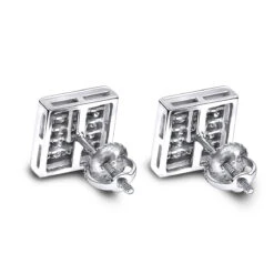 14K White Gold Invisible Set Princess Diamond Stud Earrings 0.55ct 11 14K White Gold Invisible Set Princess Diamond Stud Earrings 0.55ct -H'Hen Sale Store 14k invisible set princess diamond stud earrings 060ct p 6163 backwh